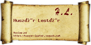 Huszár Lestár névjegykártya